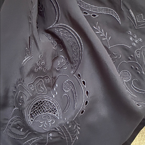 Rachel Comey Vallejo Dress in charcoal Silk Blend Embroidered Pockets Rare Color - Picture 2 of 14